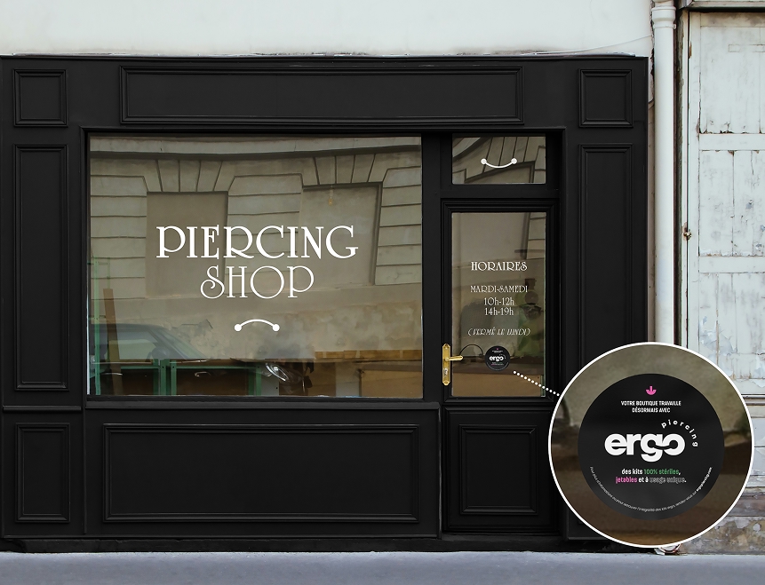 Macaron Label Ergo sur vitrine